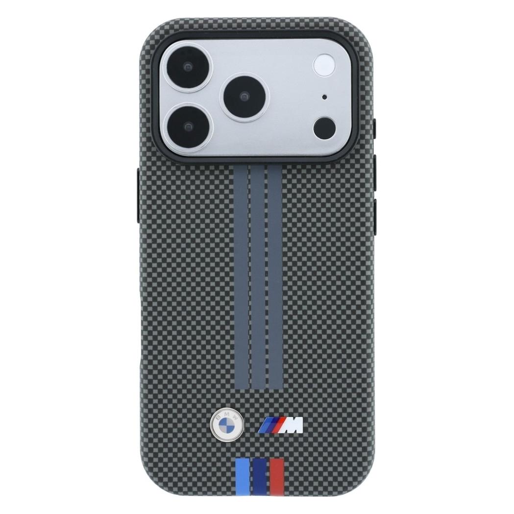 BMW M Quadrille Kevlar Tricolor Print Lines MagSafe case for iPhone 18 Pro / 17 Pro anthracite (Apple iPhone 17 Pro, Apple iPhone 18 Pro) (BMW001216)