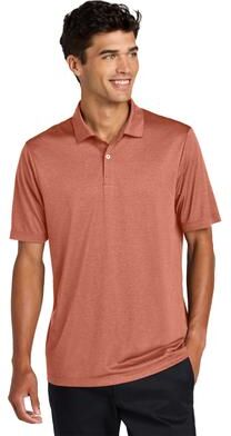 Mercer+Mettle MM1020 Recharge Jersey Polo Shirt in Sienna Heather size Large   recycled polyester/polyester drop needle jersey