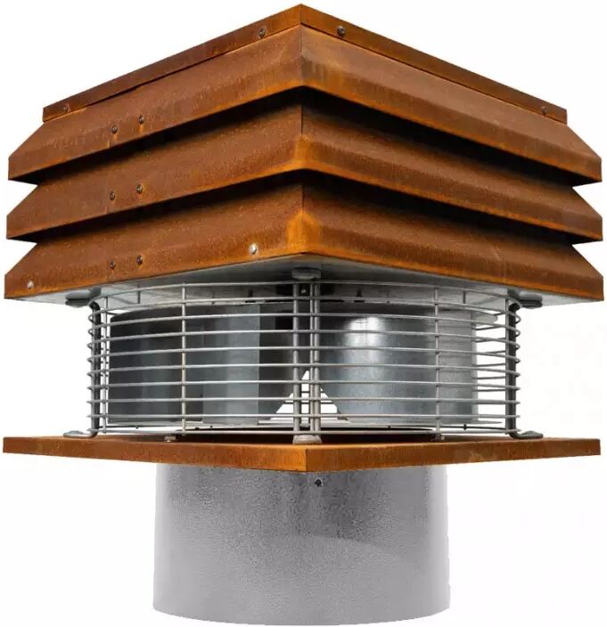 Gemi Elettronica Ventilateur de cheminée rond professionnel en acier corten gemi