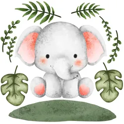 WANDAUFKLEBER 130x136cm - Ein bezaubernder Elefant