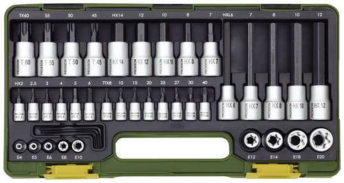 Proxxon Steckschlüssel-Bit-Einsatz-Set 1/2 , 1/4 42teilig 23290