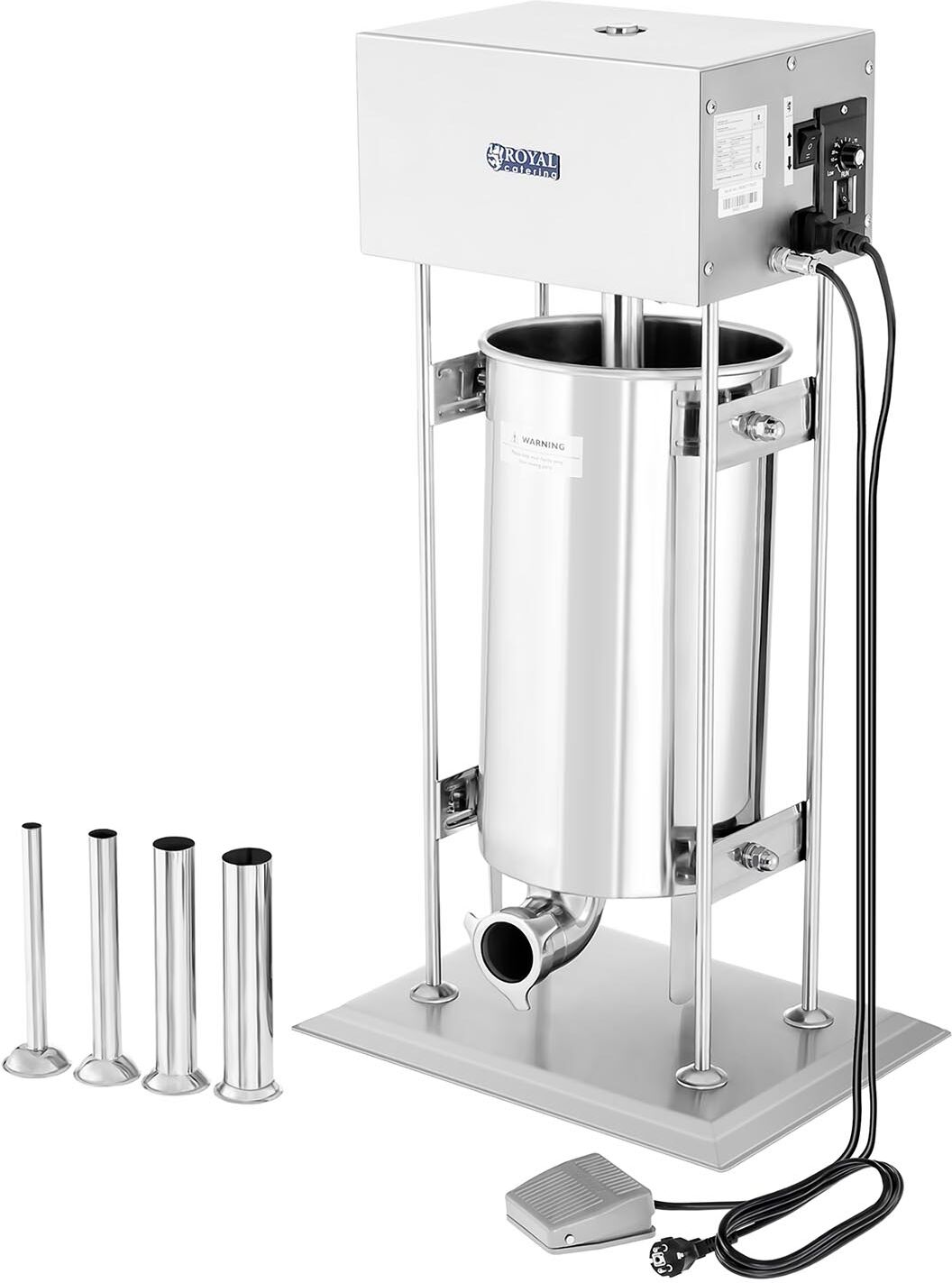 Sausage Stuffer - 15 L - electric 4 filling tubes - Royal Catering RCWF-15LE-H