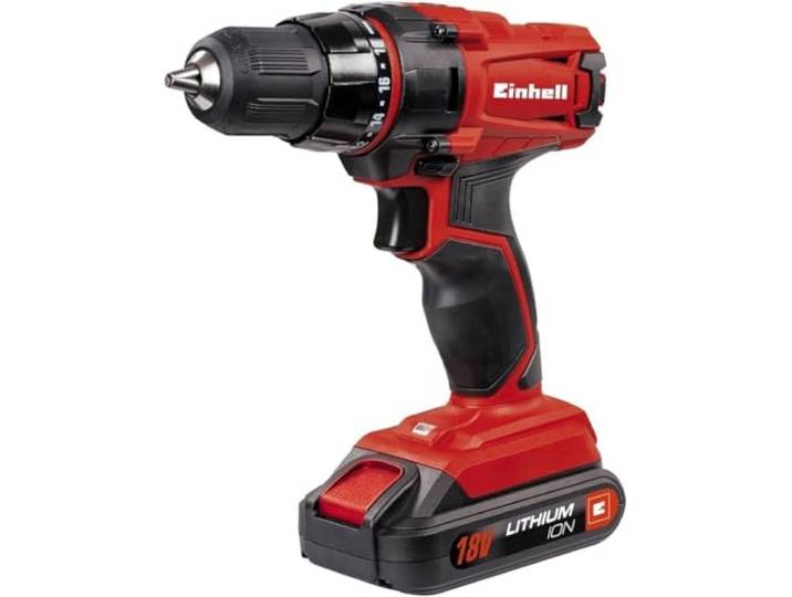 Einhell Perceuse Visseuse sans fil TC-CD 18-2 Li (1x1\,5Ah) (18 V\, Couple : 38 Nm\, Mandrin 10 mm monobloc auto-serrant\, Livrée avec batterie et chargeur)