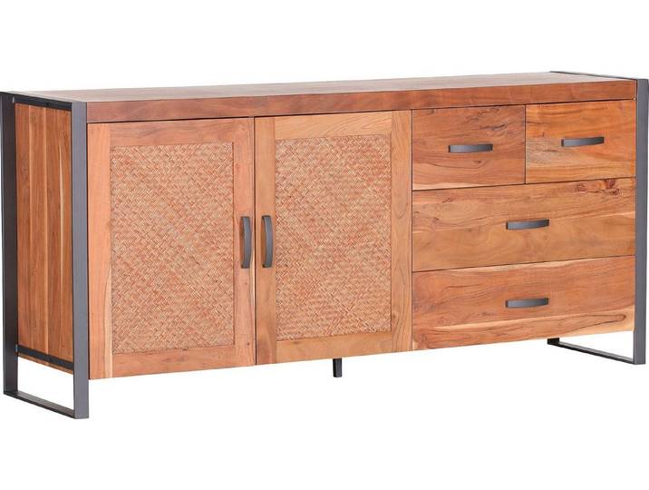 Gutmann Factory Sideboard Alvara, Kommode mit Rattan Geflecht