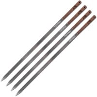 Grillspieße, 4 Stück edelstahl/holz, 40cm Klinge