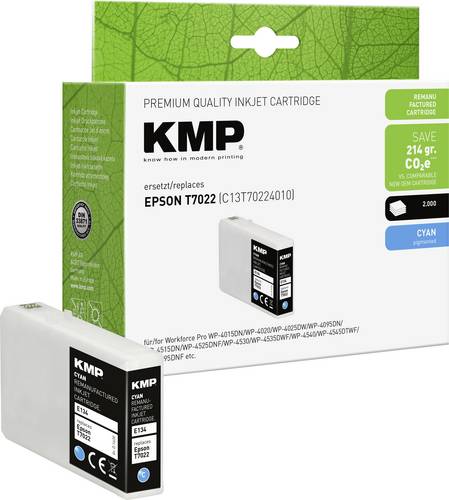KMP Druckerpatrone ersetzt Epson T7022 Kompatibel Cyan E134 1620,4003