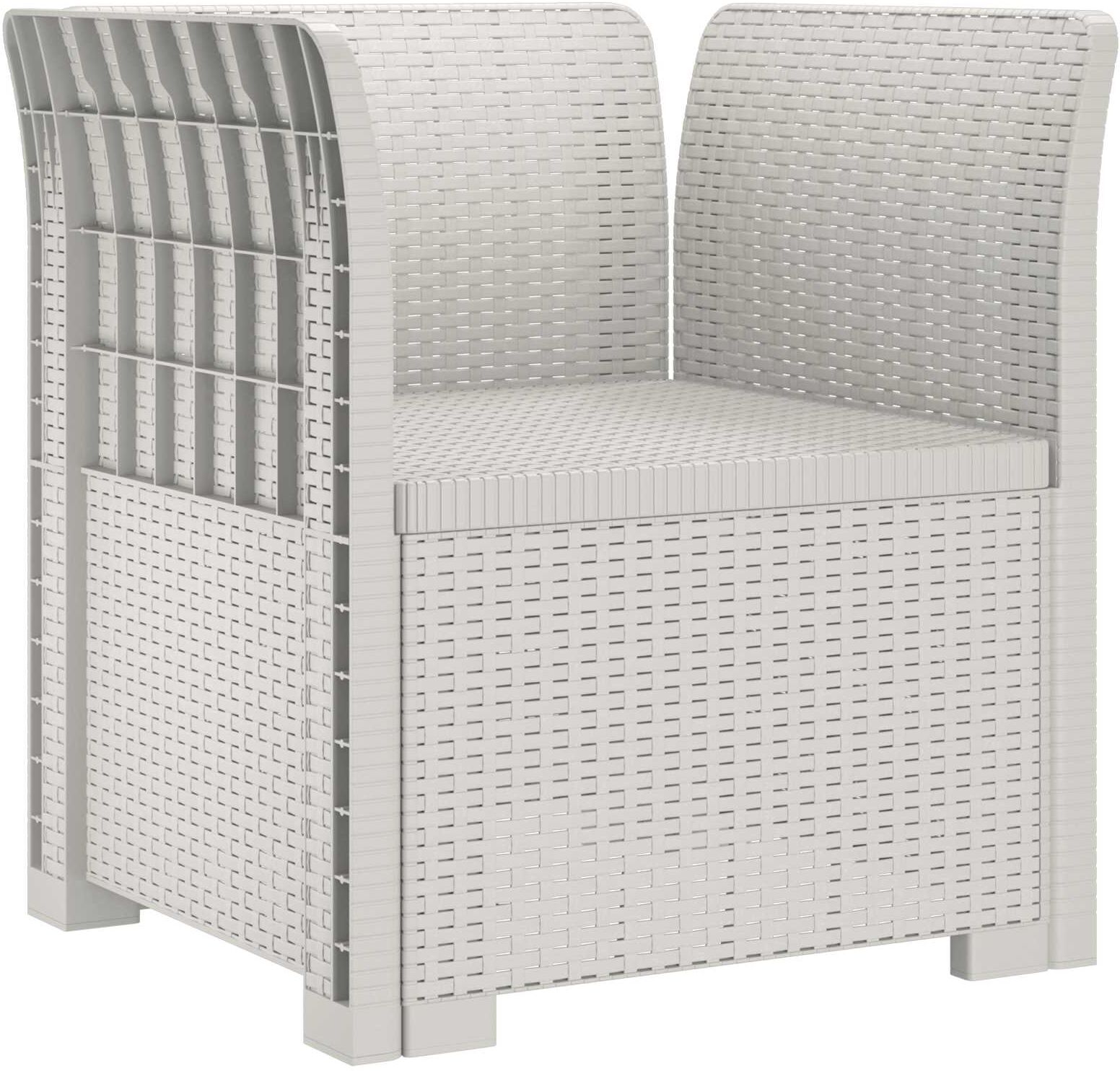 vidaXL Fauteuil 1 place look rotin PP Blanc