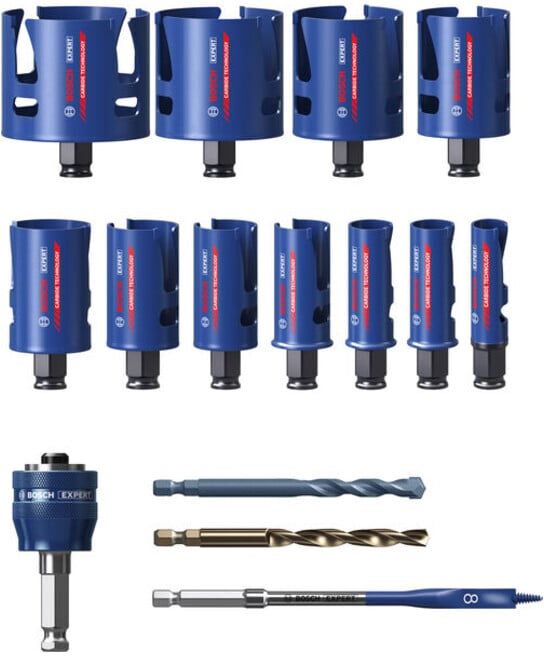 BOSCH EXPERT Set de scies-cloche Power Change Plus pour matériaux de construction, 15 pièces (2608901950)