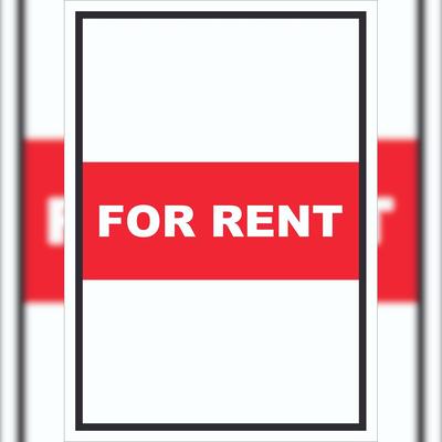 HB-Druck For Rent Schild mit Text Verkaufsschild hochkant A5 (148x210mm)