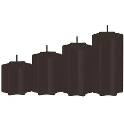 Kopschitz Kerzen 4er Set Sternkerzen abgestuft Chocolate Schokolade Ø 60 mm