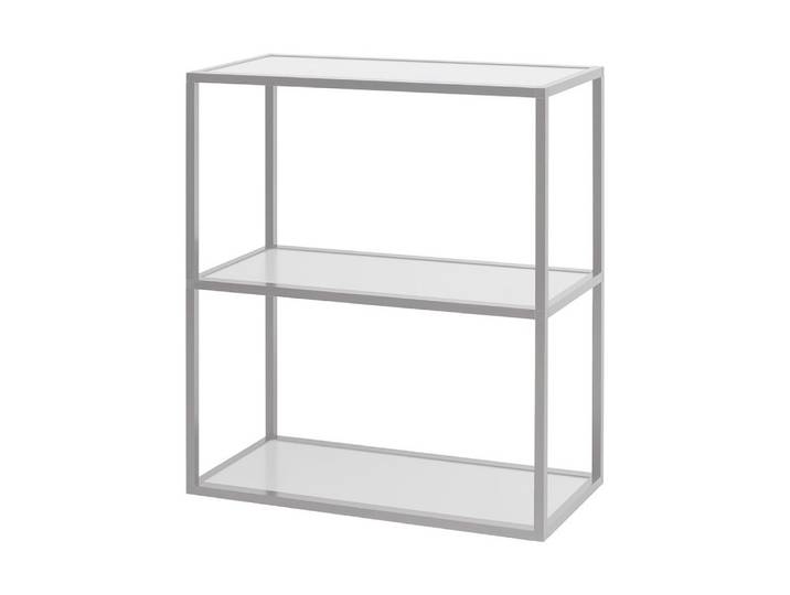 HR Direktverkauf GmbH Standregal Design-Regal Construct mit 3 Ablagen – Schwarz oder Silber, 3 Ablageböden aus stabilen Aluminium-Verbundplatten