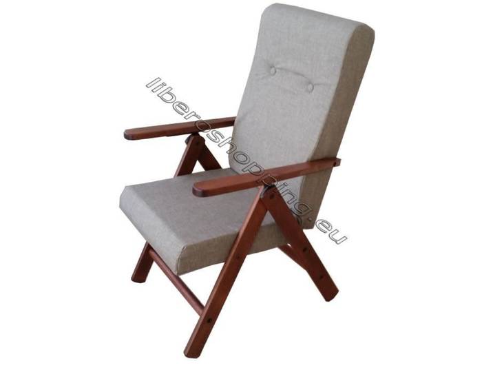 Fauteuil - Molise - Inclinable 4 positions - Bois Hêtre - Simili - Gris