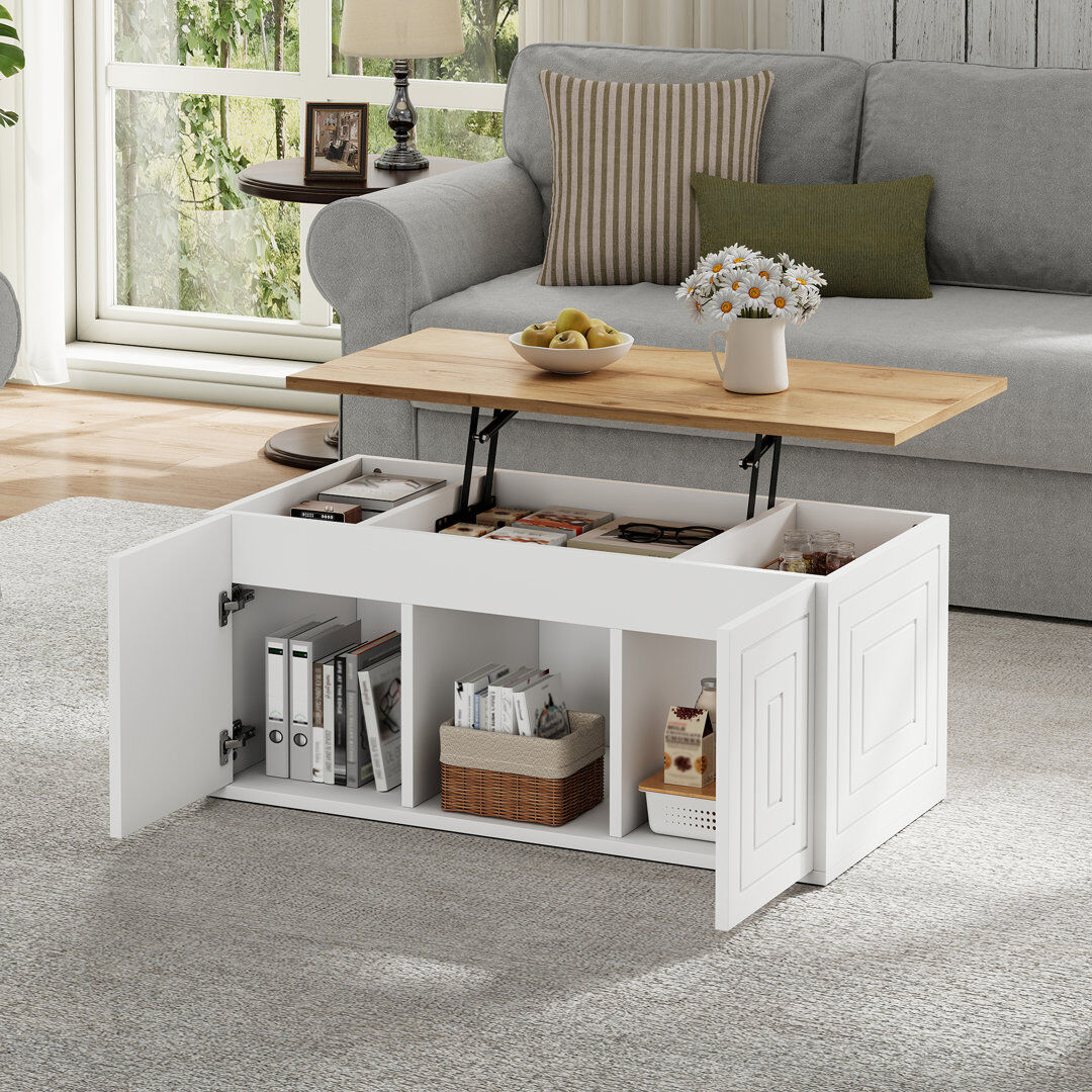 Brayden Studio Coffee Table Natural Wood 45cm H X 95cm W X 46cm D