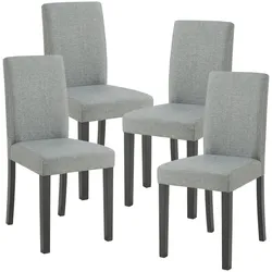 Esszimmerstuhl Hamburg 4er Set Textil Hellgrau [en.casa]