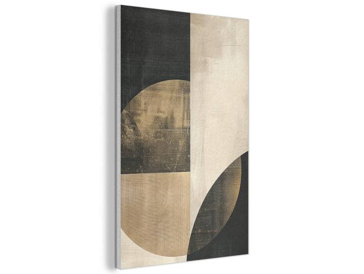 MuchoWow Akustikbild - Abstrakt - Geometrische Formen - Schwarz - Gold - 60x90, Ecru, Kunststoff, Rechteckig, 60x90x0.9 cm, Wandverkleidung, Akustikpaneele