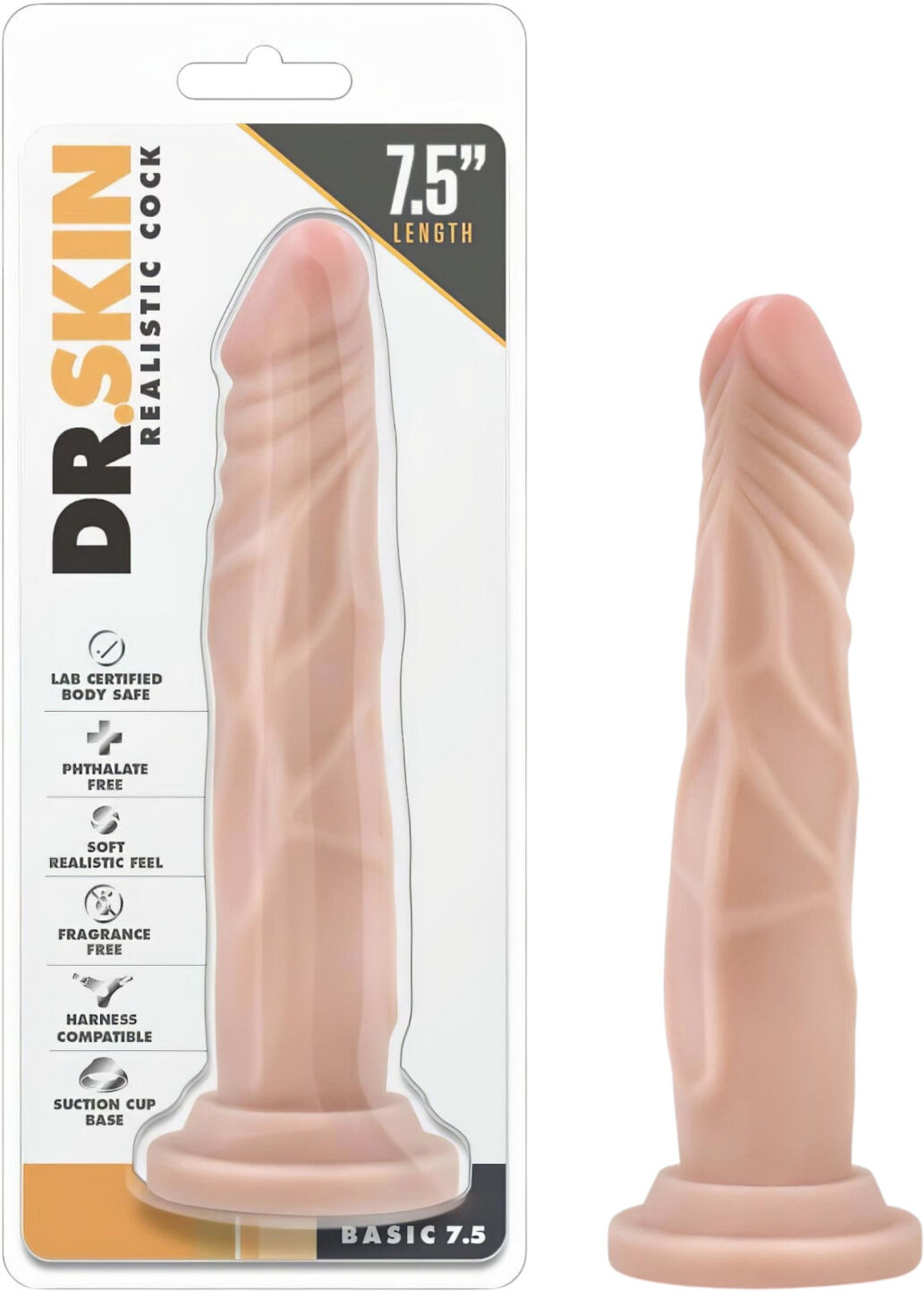 Dr Skin Dr. Skin 7.5 - Realistic Suction Cup Dildo - Natural (19cm)
