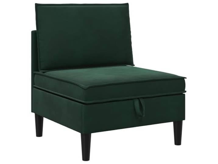 Makastle Mittels Sofa Couch mit Stauraum Dunkelgrün Samt