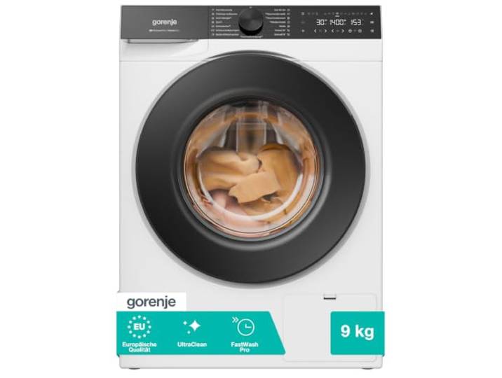 Gorenje W5G694A1T1 Waschmaschine mit Dampffunktion/9 KG/1400 U-Min/ConnectLife/15 Programme/Totaler AquaStop/EasyDosing/SteamTech/Inverter PowerDrive/10% besser als Energieeffizienzklasse A/Weiß