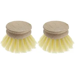 2 x Spülbürste Kopf Ø 6 cm, Holz