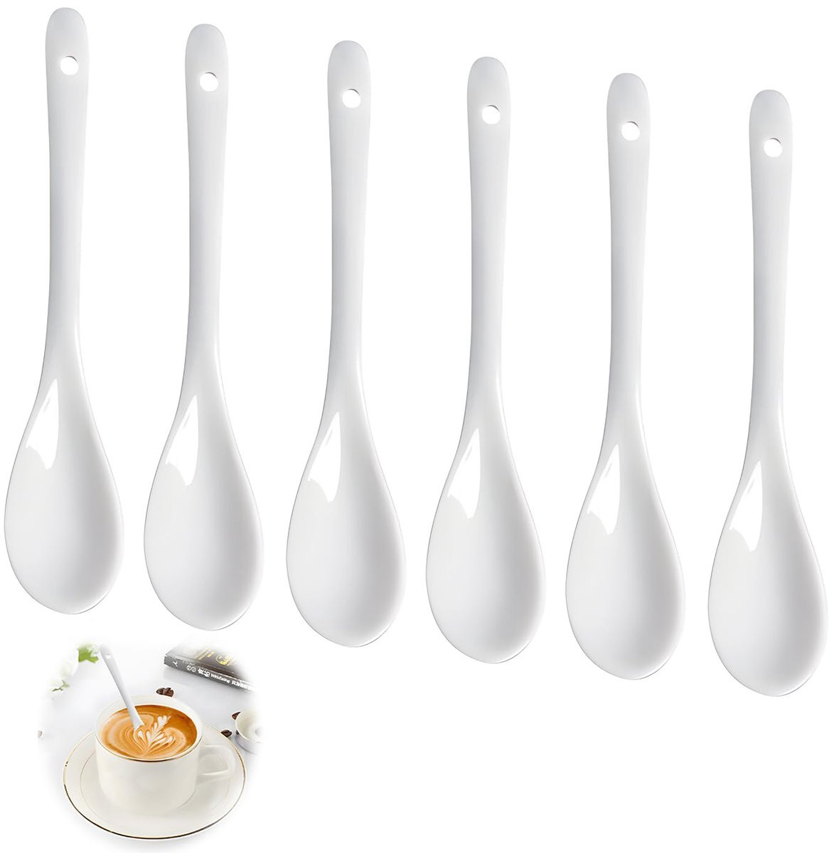 Keramische mini-dessertlepel voor thee, koffie en yoghurt