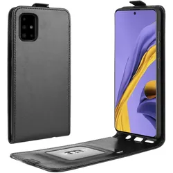 Flip Case Handyhülle für Samsung Galaxy A51 Vertikal Schutzhülle Tasche Cover Schwarz Bumper Smartphone Kartensteckplatz-Kreditkarte-Geldscheine EC-Karte Bank-Karte