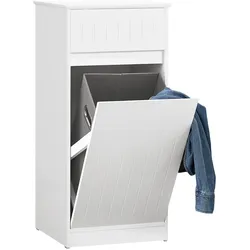 SoBuy, Badezimmerschrank, Wäscheschrank mit ausklappbarem Wäschetruhe (40 x 39 x 86 cm)