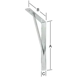 VORMANN Stegkonsole L.500mm H.330mm B.30mm S.4mm verz.Trgf.200kg - 000159500Z