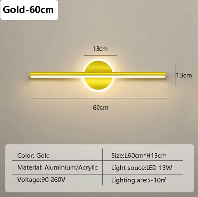 Inspire Picks Modern LED Mirror Wall Light 40 60cm Bathroom Vanity Lamp In Black & Gold gold 60cm warm White