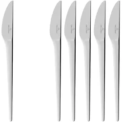 Villeroy & Boch Multipack NewMoon Tafelmesser - 6 Stück, Besteck, Silber