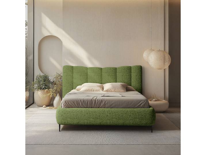 Lit rembourré Nalbra 160 x 200cm Microfibre Wiam Vert