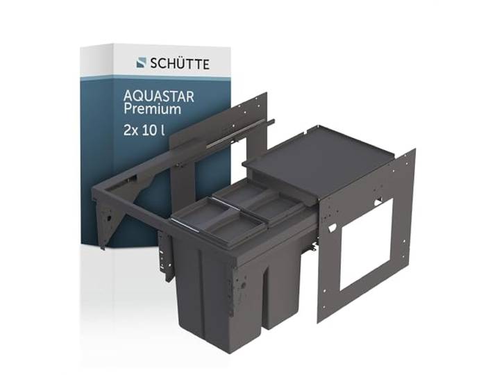 Schütte Mülltrennsystem »Aquastar«, 2 Behälter, zum Einbau, 60cm, 2 Fächer, Auszug, Deckel