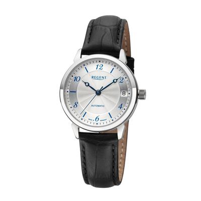 Automatikuhr REGENT, schwarz, Armbanduhren, Damen, Automatikuhr, Armbanduhr, Damenuhr, Made in Germany, Mechanische Uhr, Lederarmband