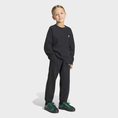 Trainingsanzug ADIDAS ORIGINALS "SET AUS UND", Mädchen, Gr. 110, schwarz, Obermaterial: 52% Polyester, 48% Baumwolle, Sportanzüge Trainingsanzug, für Kinder, zweiteiliges Set, aus Polyester