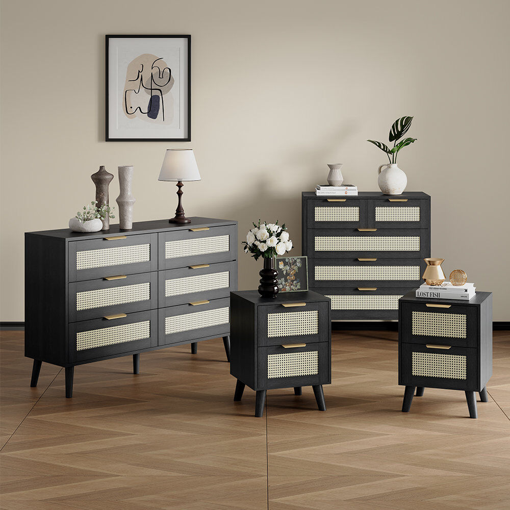 Dreams Living Ltd Boho Piece Bedroom Set Black Ottoman