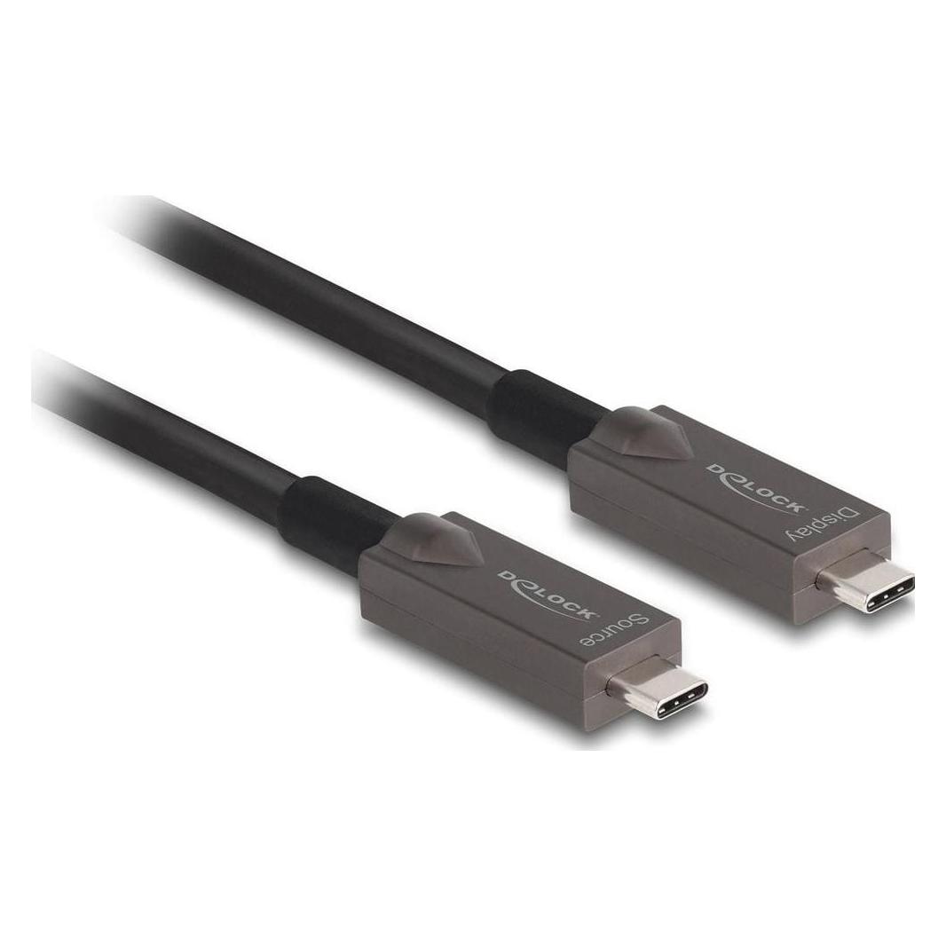 Delock Aktives Optisches USB-C Video + Daten + PD Kabel 5 m (5 m, USB 2.0, USB 3.2 Gen 2, 60 W) (84146)