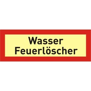 Abtec Hinweisschild DIN 4066, Kunststoff, 15 x 5,2 cm, nachleuchtend, Wasser Feuerlöscher