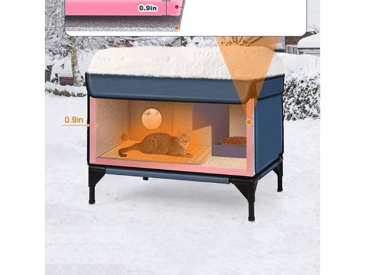 Maison d'isolation chauffante extérieure pour chat, imperméable, pliée, garde au chaud, salle de livraison pour chat, clôture isolée pour animaux de compagnie, fournitures de tente pour chat