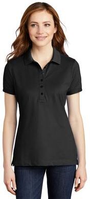 Port Authority L555 Women's Stretch Pique Polo Shirt in Black size 3XL   Triblend