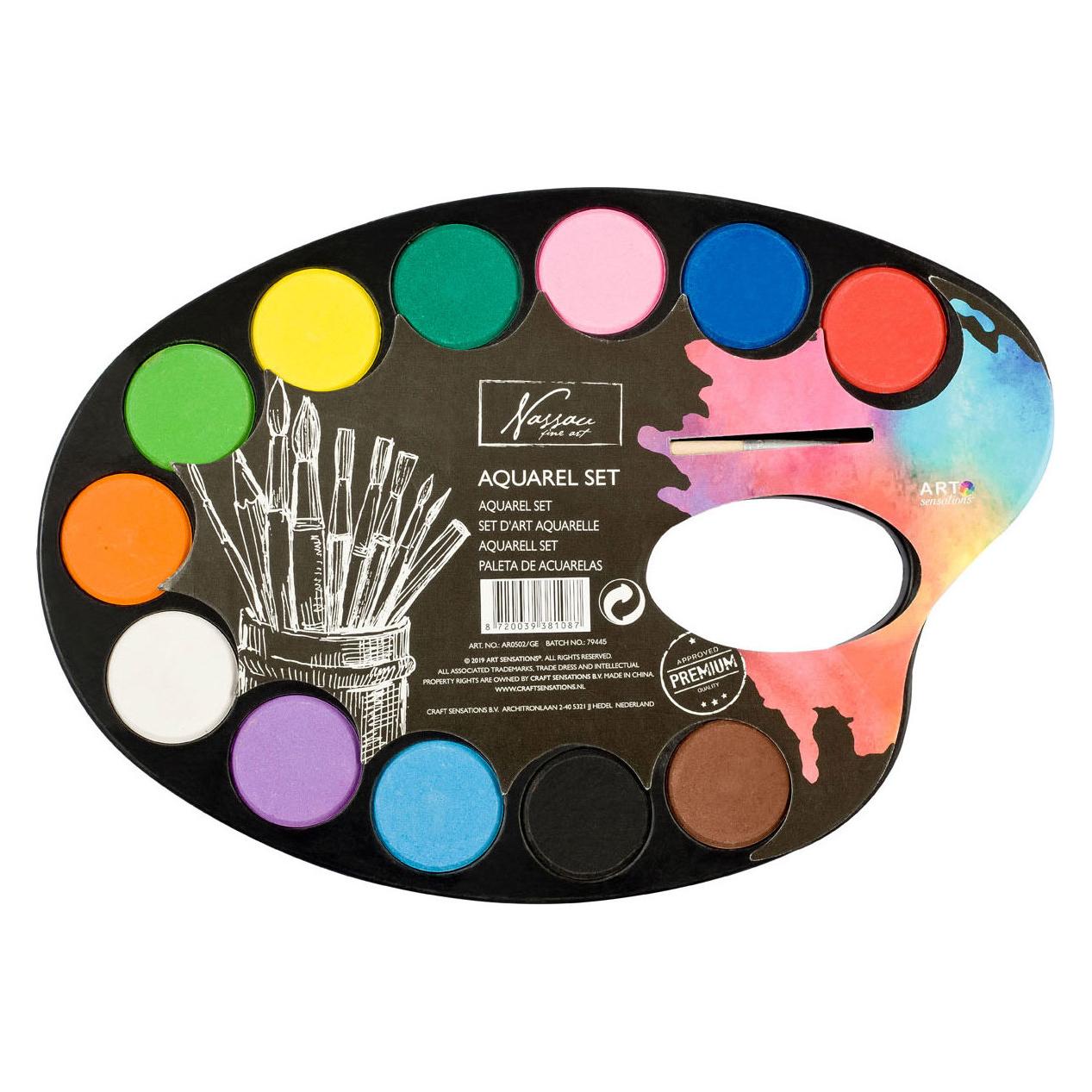 Grafix Farbpalette Aquarell, 12 Farben (AR0502/GE)