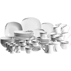 Kombiservice Linea aus Porzellan, 62-teilig