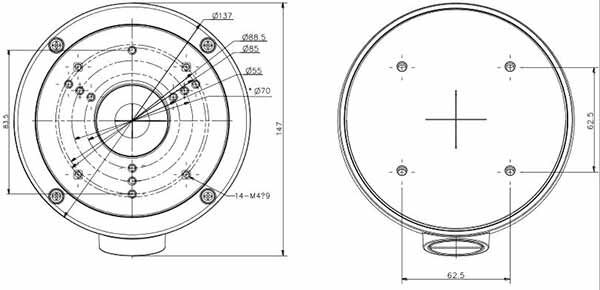 Hikvision Staffa Inclinata Montaggio A Soffitto Per Telecamera Dome  Ds-1281zj-S