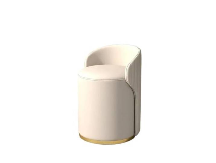 Zymjzbetic Schminkhocker Bequemer Ankleidehocker for das Schlafzimmer Drehbare kreative Wohnzimmer-Freizeit-Stuhl-Möbel-Taschen-Rückenlehne(Off-white - rotating)