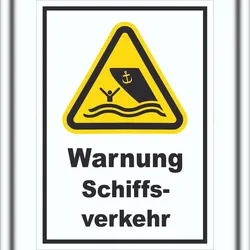 HB-Druck Schild Warnung Schiffsverkehr A6 (105x148mm)