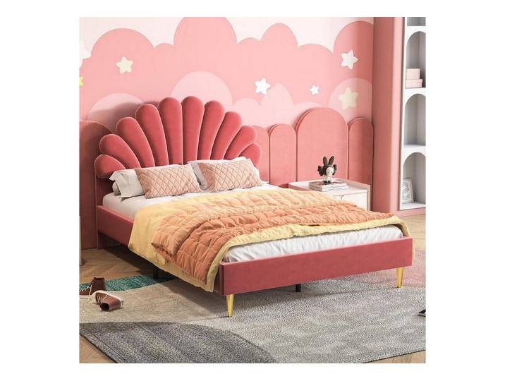 LuxusKollektion Prinzessinbett Kinderbett 140x200 Prinzessin Blumen Rot