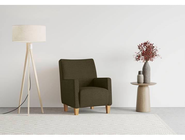 Einzel-Sessel, Flachgewebe AMSTERDAM, Khaki, 74×93×81 cm, Mit Federkern, Sit&More