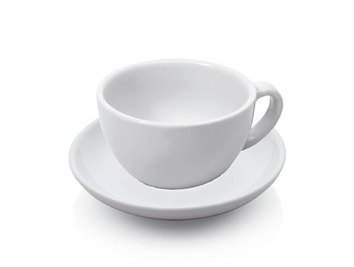 18x Cappuccino Tasse Obertasse + Untertasse Italia 280 ml weiß, Porzellan