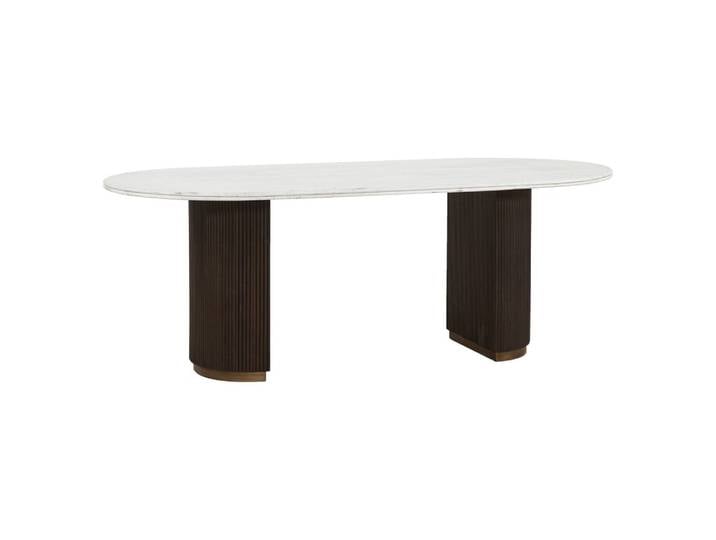 Esstisch Mayfield 210 cm mit Marmorplatte, Mangoholz & Messing