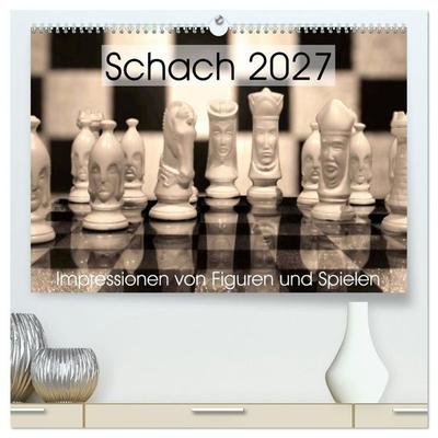 Schach 2027. Impressionen von Figuren und Spielen (hochwertiger Premium Wandkalender 2027 DIN A2 quer), Kunstdruck in Hochglanz