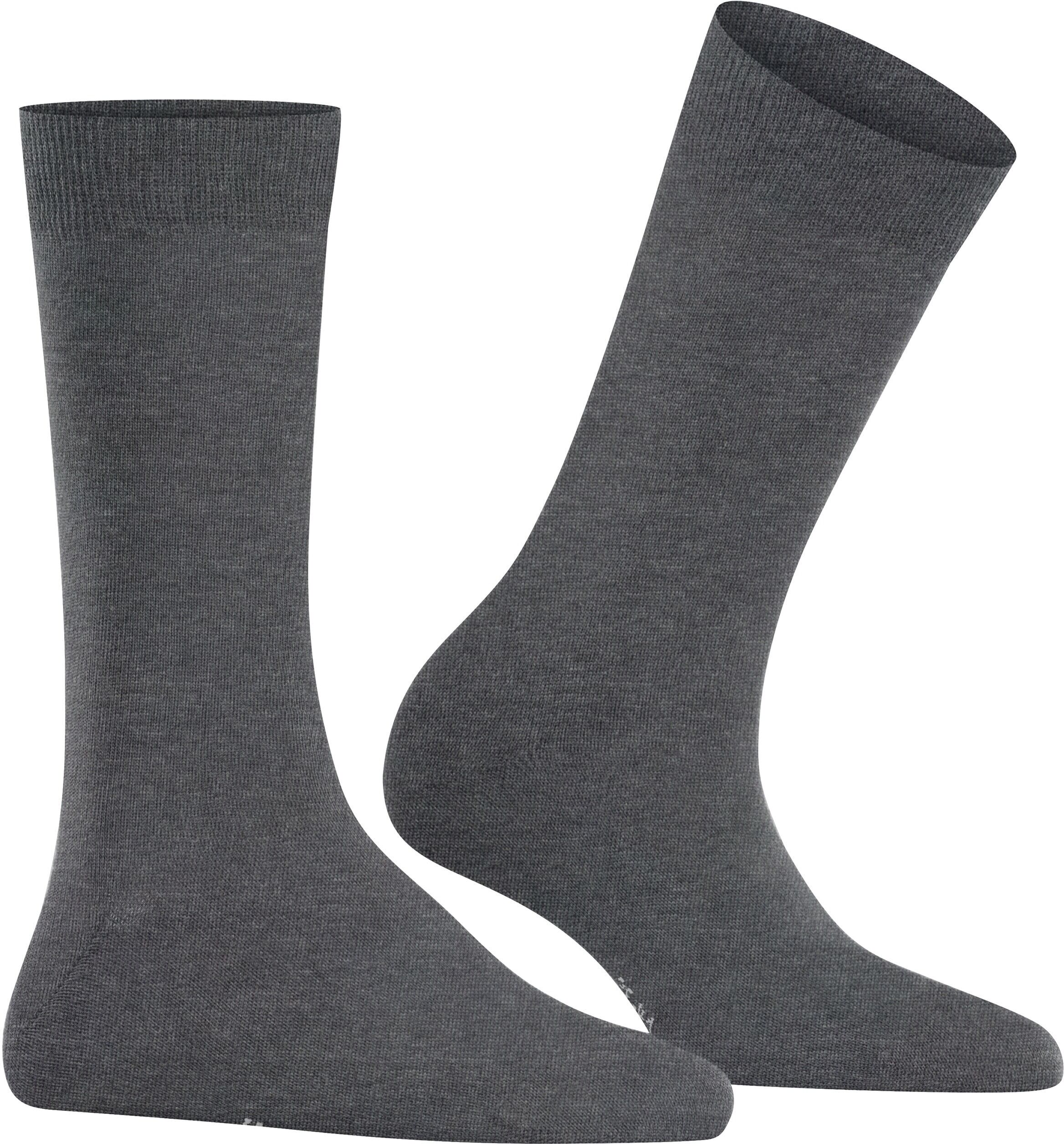 Socken BURLINGTON "Lady", Damen, Gr. 36-41, Sockengröße, grau (carbon mel (3975)), Obermaterial: 82% Baumwolle CO. 17% Polyamid PA. 1% Elasthan EL., glatt, Socken Socken
