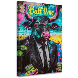 LEINWANDBILD Bunter Stier Präsident 40x60cm